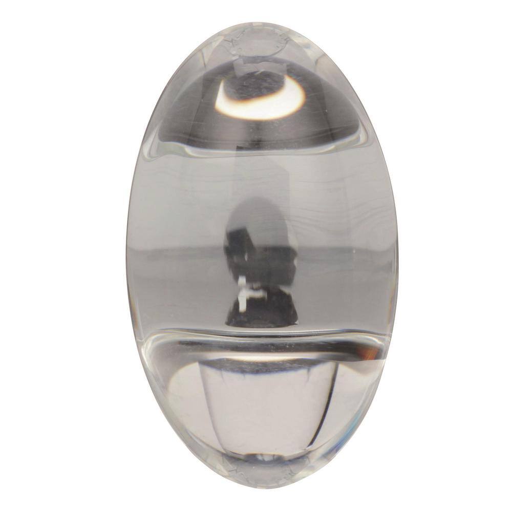 Clear Glass and Black Bronze Oval Cabinet Knob, 1-3/4 Inches