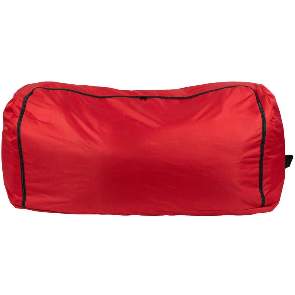 57" Red Artificial Christmas Tree Rolling Storage Bag For Trees Up to 9ft
