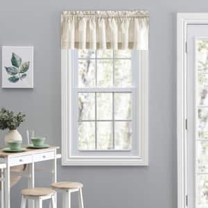 Plaza Stripe 15 in. L Polyester/Cotton Tailored Valance in Tan