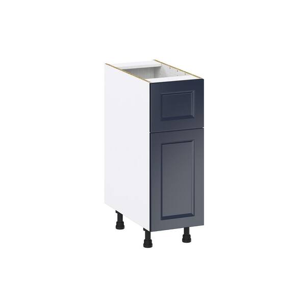 J COLLECTION 18 in. W x 24 in. D x 34.5 in. H Devon Painted Blue Shaker Assembled Base Kitchen Cabinet with 4-Drawers