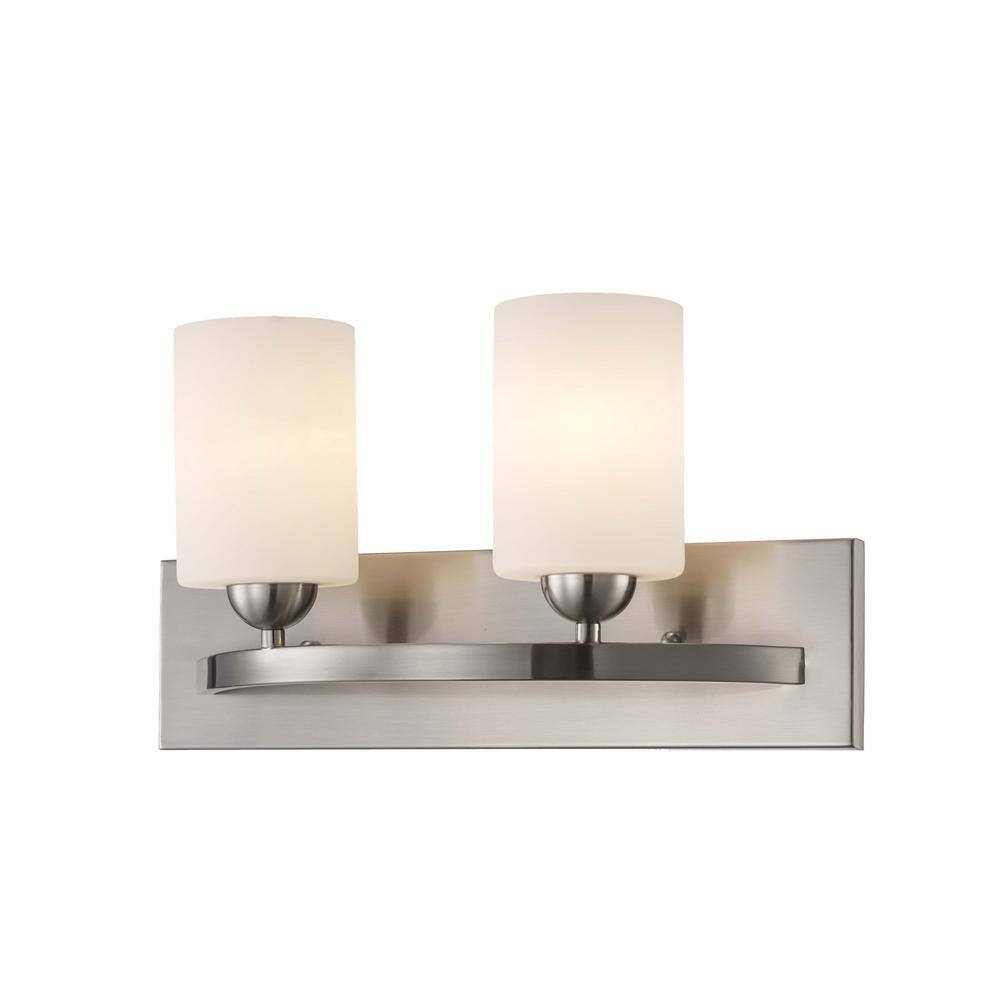 Moonlight Brushed Nickel Frosted Glass Vanity Light