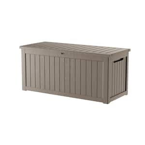 230 Gal. Light Brown Resin Storage Deck Box for Outdoor Indoor