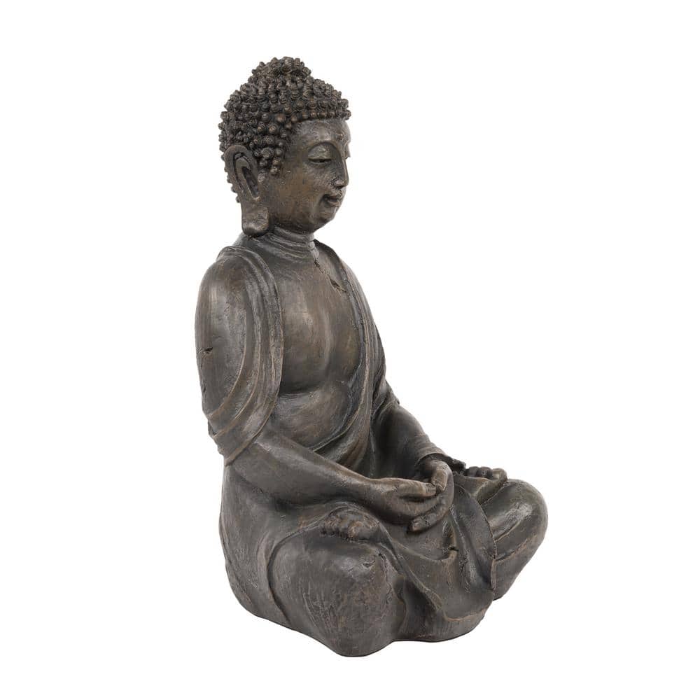 15" Aged Bronze Meditating Buddha Statue for Indoor/Outdoor Decor