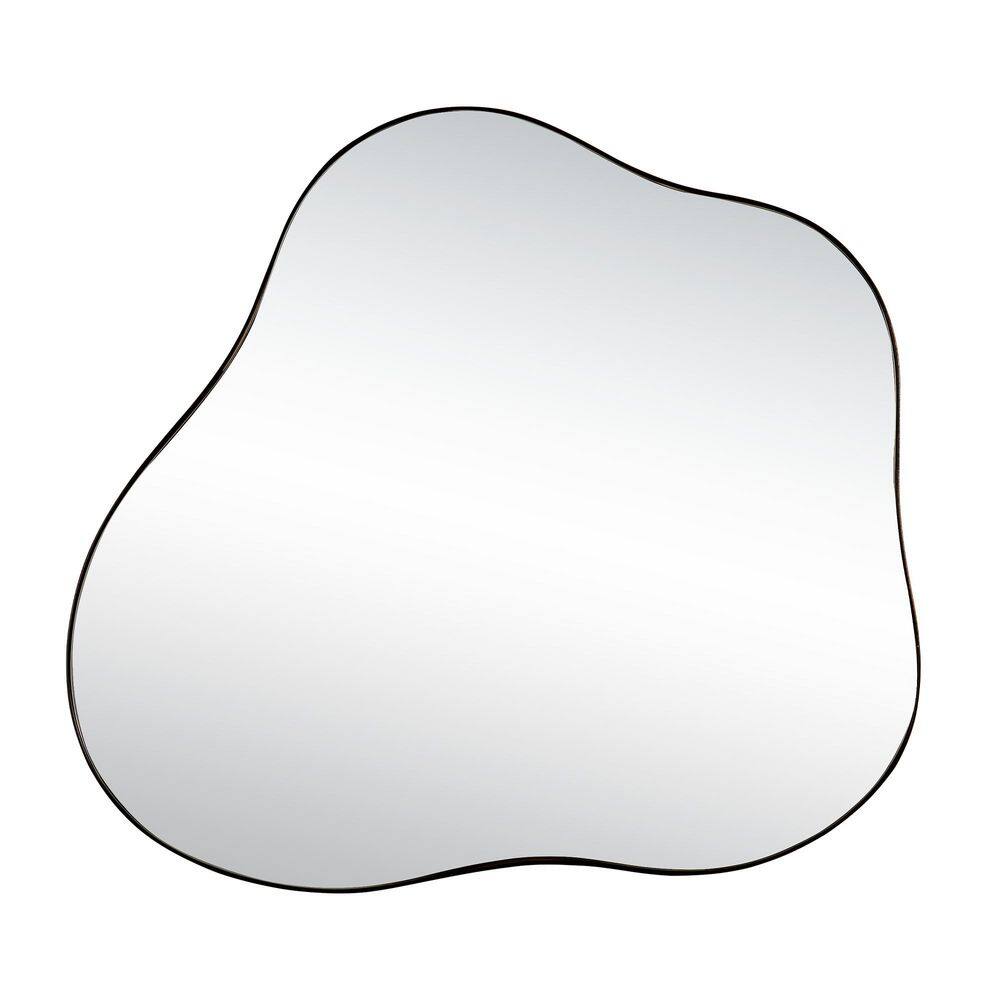 Black 29.5 in. W x 31.5 in. H Cloud-Shaped Metal Accent Wall Mirror