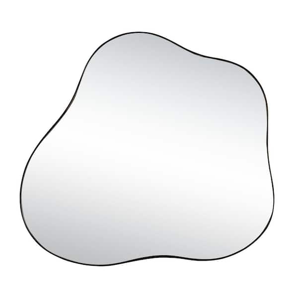 Unbranded Black 29.5 in. W x 31.5 in. H Cloud-Shaped Metal Accent Wall Mirror