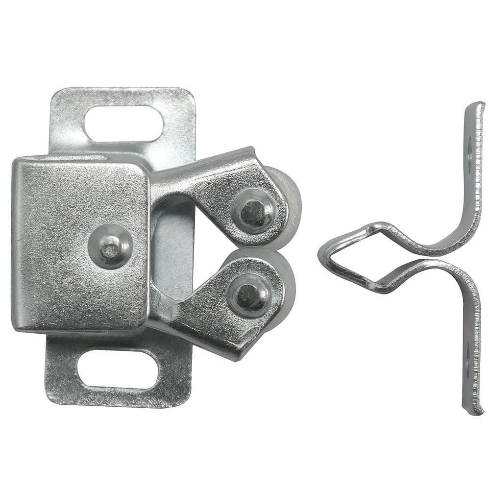 Silver Steel Double Roller Cabinet Catch Latch