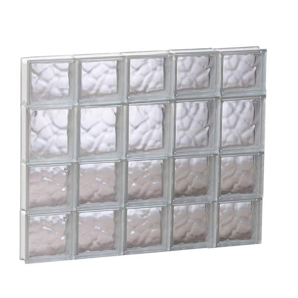 Clearly Secure 28.75 in. x 25 in. x 3.125 in. Frameless Wave Pattern Non-Vented Glass Block Window