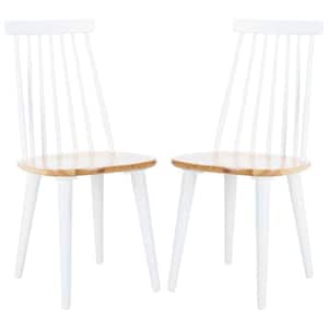 Burris White/Natural 16.1 in. Wood Dining Chair Set of 2