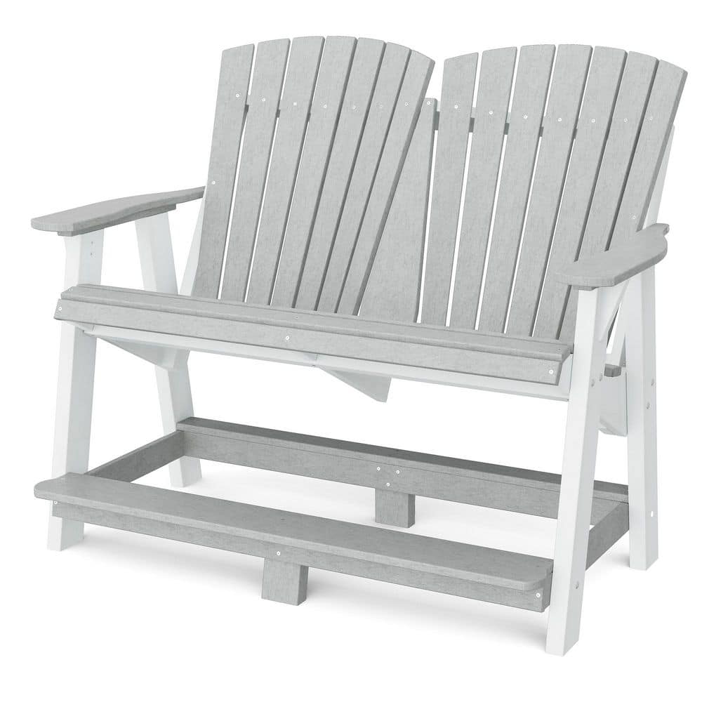 Heritage Light Gray and White Plastic Outdoor Double Adirondack price history on PriceWatchPro