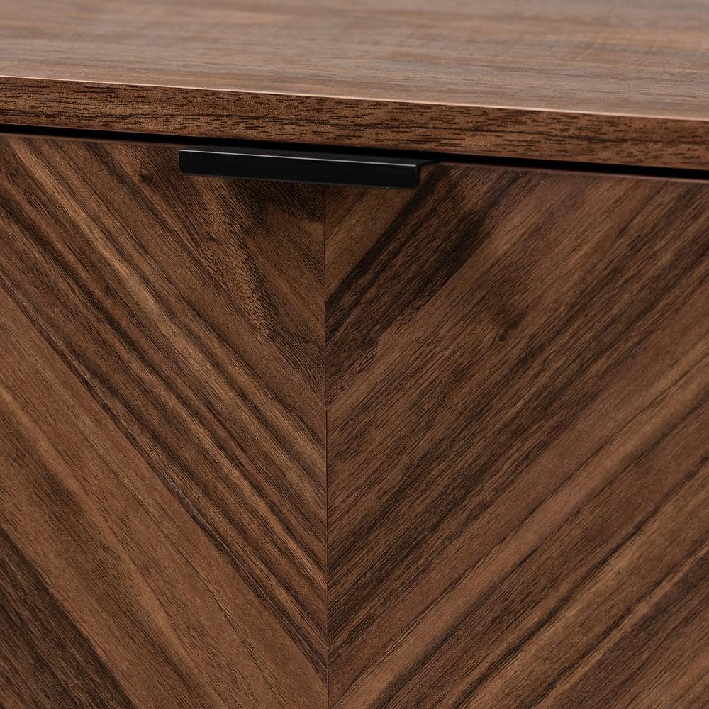 Sadia 31.5'' Walnut Brown Wood Storage Cabinet with Adjustable Shelving
