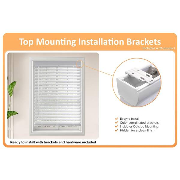 DEZ FURNISHINGS Cordless 2" Faux Wood Blind, 20" W X 48" H, Dark Oak