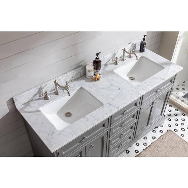 Ari Kitchen And Bath South Bay 61 In, 61 Single Bathroom Vanity Top In Carrara White With Sink