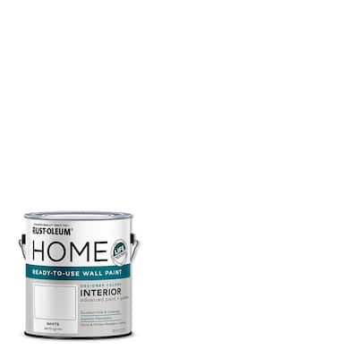 1 Gal. Semi-Gloss White Interior Wall Paint (2-Pack)