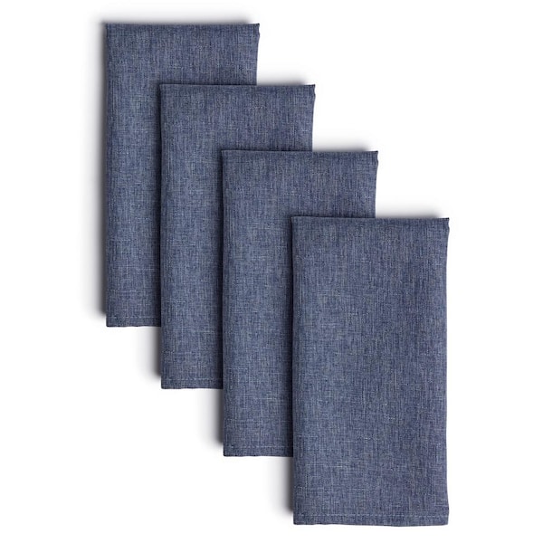 TOWN & COUNTRY LIVING Somers 20 in. W 20 in. H Navy Blue Solid Polyester Napkins (Set of 4)