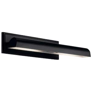 Carston 24.25 in. 2-Light Black LED Hallway Indoor Wall Sconce Picture Light with Adjustable Arm