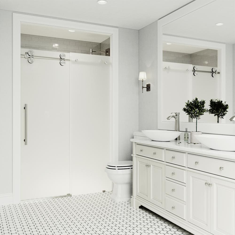 Elan 56-60" Frameless Frosted Glass Sliding Shower Door