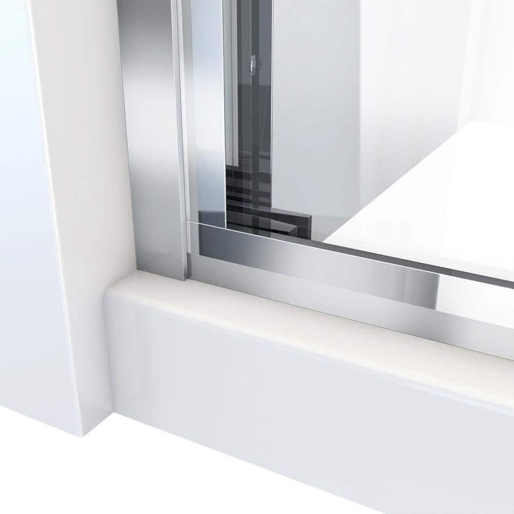 Duet Plus 56"-60" Chrome Semi-Frameless Sliding Shower Door
