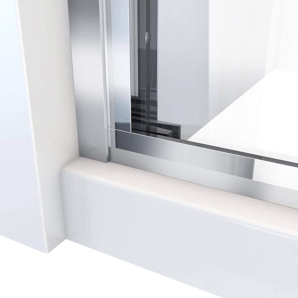 Duet Plus 55-59" Chrome Semi-Frameless Sliding Tub Door