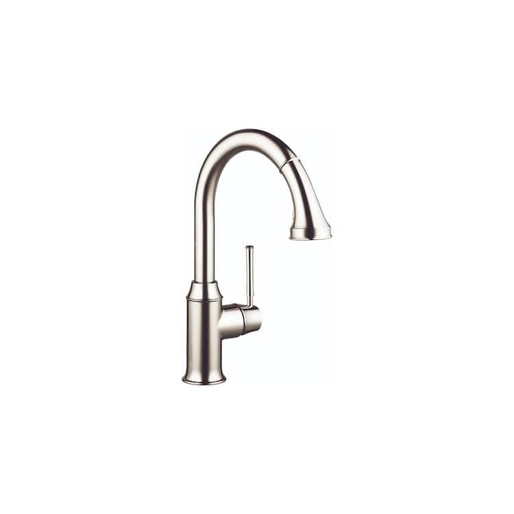 Talis C Single Handle Pull Down Sprayer Kitchen Faucet with QuickClean in Polished Nickel