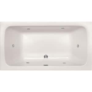 Kira 60 in. x 32 in. Rectangular Drop-In Combination Bathtub with Center Drain in White