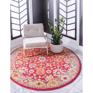 Penrose Krystle Rust Red 6 ft. x 6 ft. Round Rug