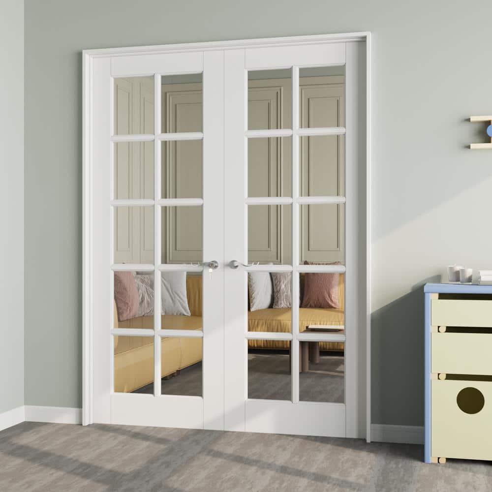 ARK DESIGN 56 in. x 80 in. Universal Handed 10-Lite Clear Glass