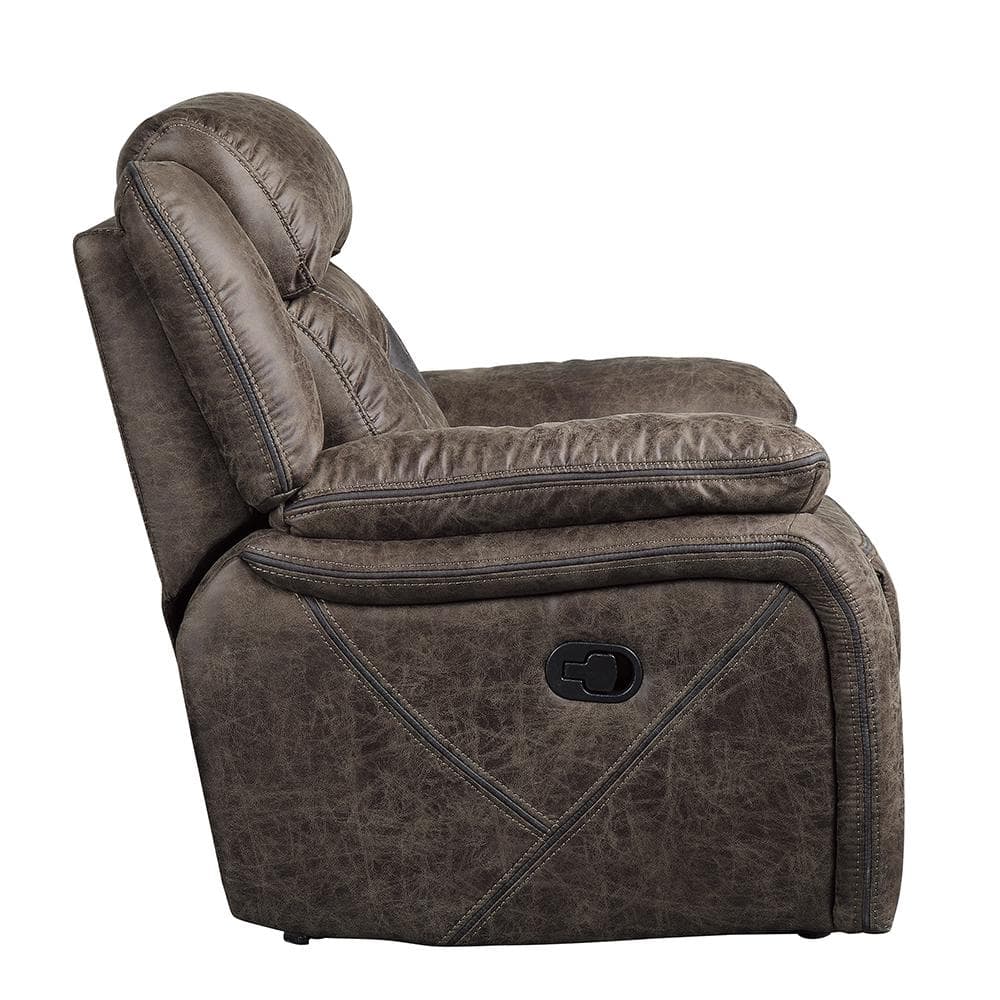 Madrona Dark Brown Microfiber Glider Recliner with Manufactured Wood Frame