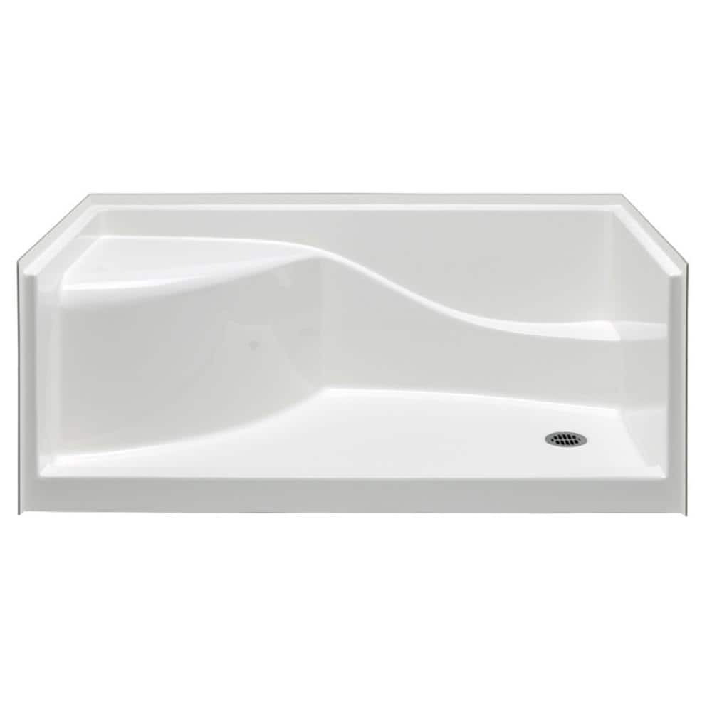 Coronado 60 in. x 30 in. Single Threshold Right Drain Shower Pan in White w