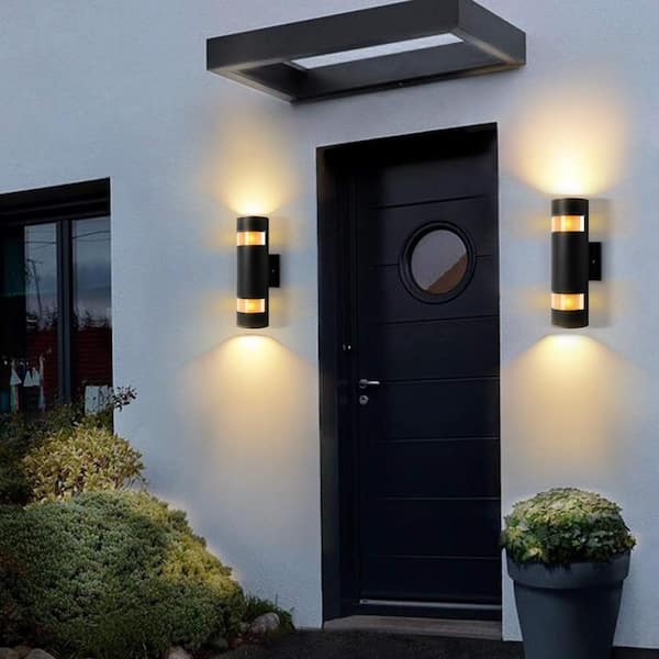 4Pc Modern Up Down Exterior LED Wall Light Dual Head Outdoor Sconce Lamp Fixture 