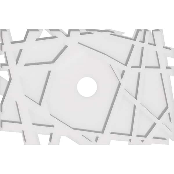 Ekena Millwork 26 in. W x 17-3/8 in. H x 3 in. ID x 1 in. P Novo Architectural Grade PVC Contemporary Ceiling Medallion
