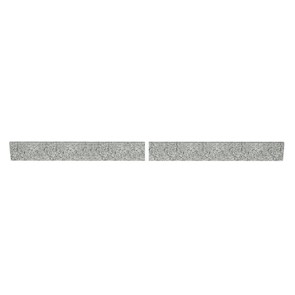 TJAmerican 72 in. W x 0.75 in. x 4 in. Grey Granite Bathroom Vanity BackSplash (2-Pieces of 36 in.)