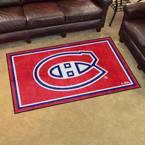 Montreal Canadiens Red 4 ft. x 6 ft. Finish Plush Area Rug