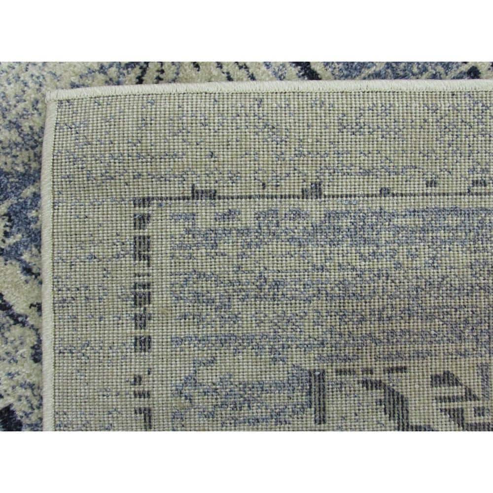 Ivory Blue Easy-Care Stain-Resistant Synthetic Area Rug, 10'6"x16'5"