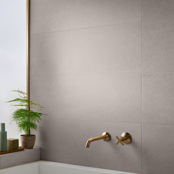 Urbane Linen Warm Gray 11.81 in. x 35.43 in. Matte Ceramic Wall Tile (17.43 sq. ft./Case)