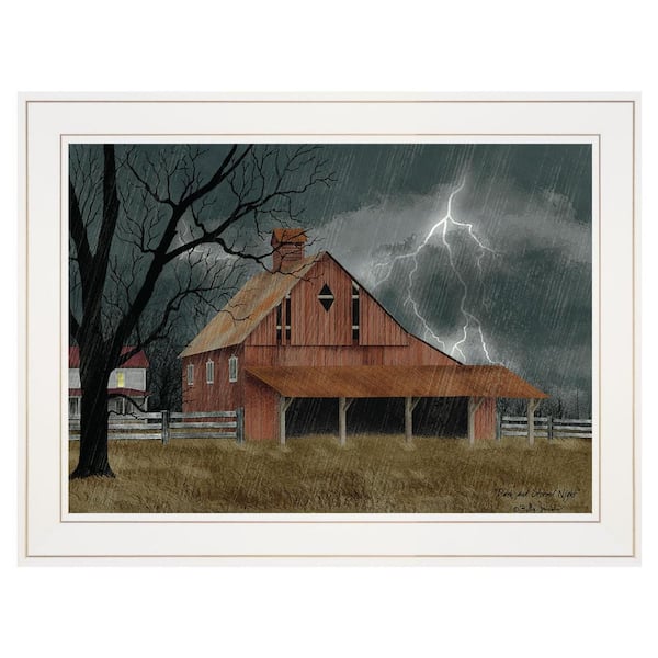 HomeRoots Charlie Dark and Stormy Night 1-Piece Framed Wall Art 15 in. x 19 in.
