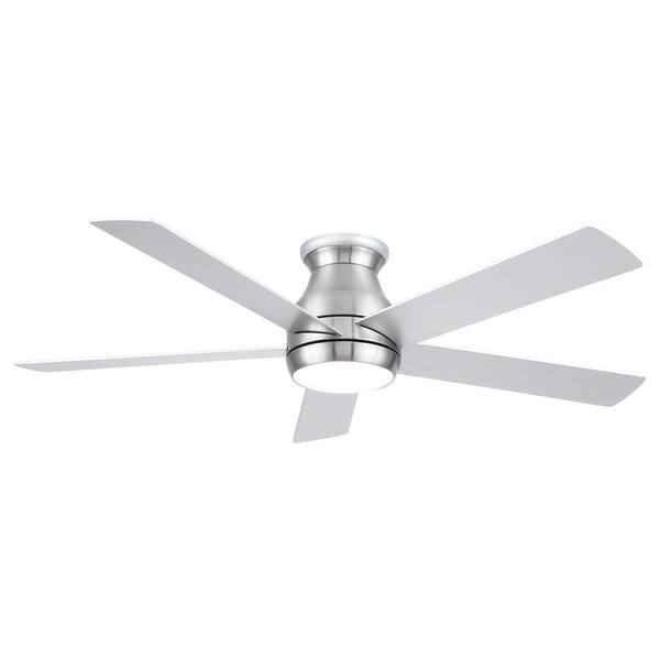 PUDO 52 in. Integrated LED Indoor Silver Ceiling Fan Lighting with 5-Plywood Blades and Dimming Function