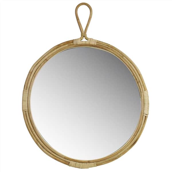 HomeRoots 0.5 in. x 27 in. Classic Irregular Framed Brown Vanity Mirror