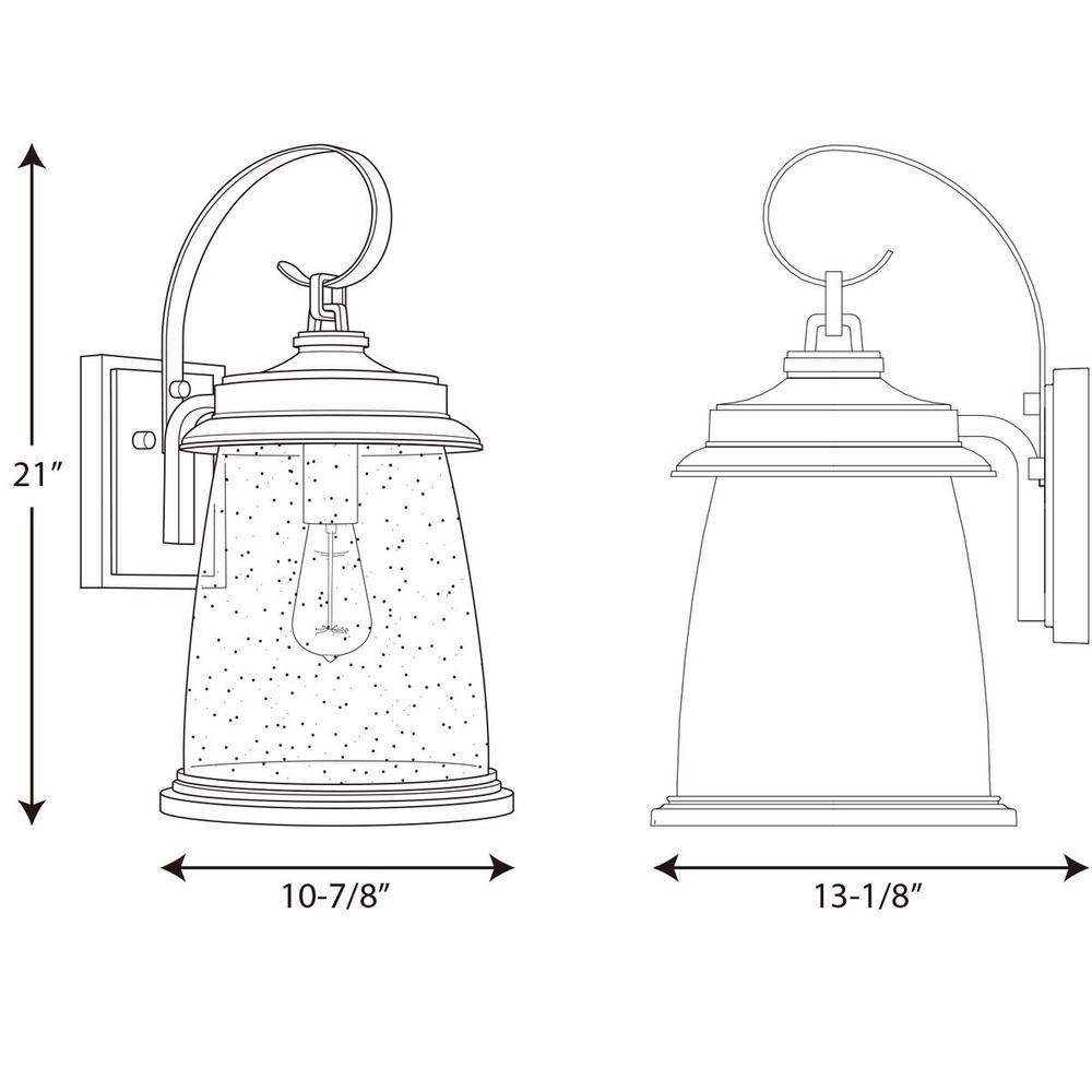 Antique Bronze Outdoor Wall Lantern with Clear Seeded Glass