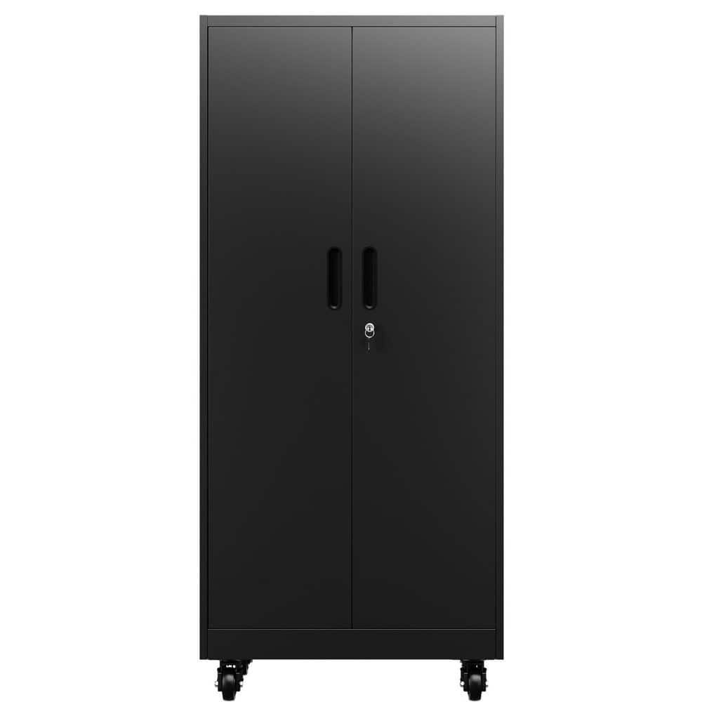 Norellia 31.5 in. W x 71 in. H x 15.7 in. D Rolling Metal Garage Freestanding Cabinet in Black with Lockable Doors price history on PriceWatchPro