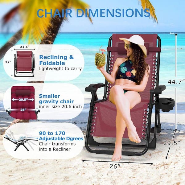 SEEUTEK Zero Gravity Lounge Chair-Foldable Alloy Steel Recliner
