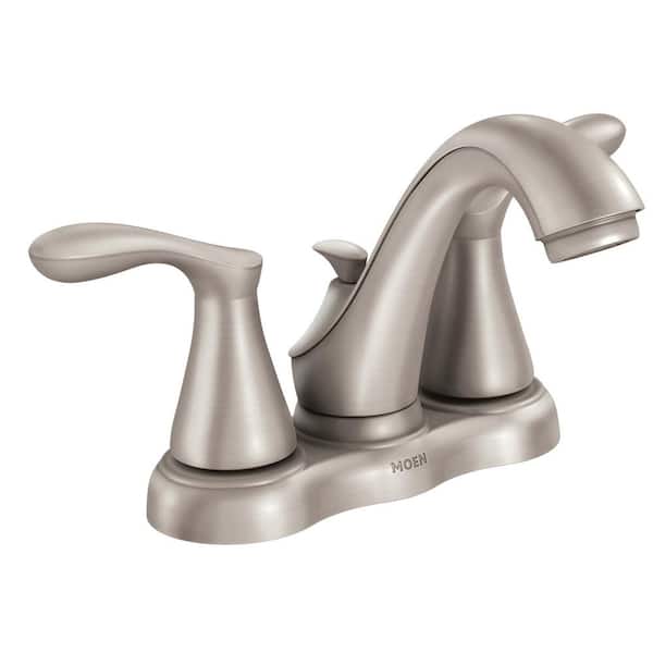 MOEN Varese 4 in. Centerset 2-Handle Bathroom Faucet in Spot Resist Brushed Nickel