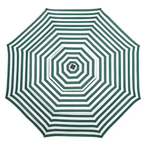 Patio Umbrella Replacement Outdoor Canopy Beach Backyard Market Table Top Cover in Green-White Stripes