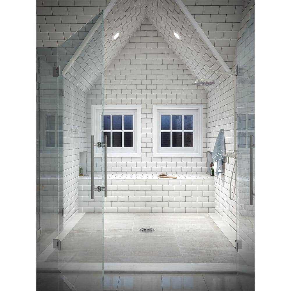 Halo 6" White Glass LED Shower Trim with Frosted Lens