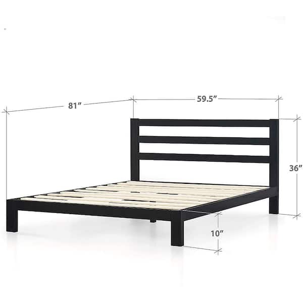 Zinus Arnav Queen Black Metal Platform Bed Frame With Headboard Hd Asmph 20q The Home Depot Zinus Arnav Queen Black Metal Platform, Zinus Modern Studio Black Queen Platform Bed