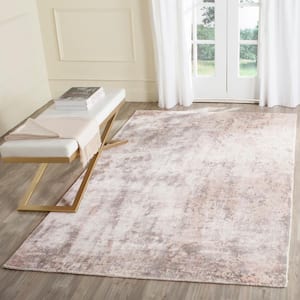 Mirage Pink 4 ft. x 6 ft. Abstract Distressed Area Rug
