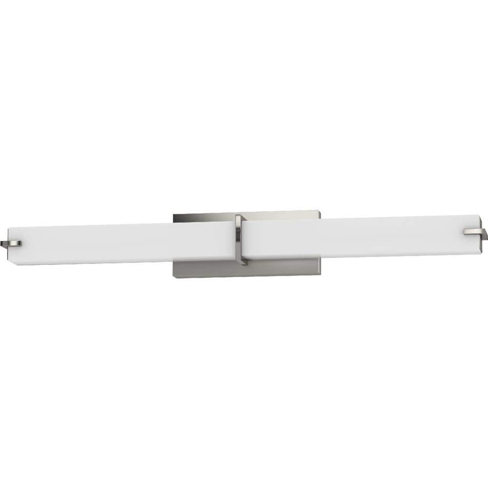 1-Light Brushed Nickel Integrated LED Vanity Light Bar with White Acrylic Shades price history on PriceWatchPro