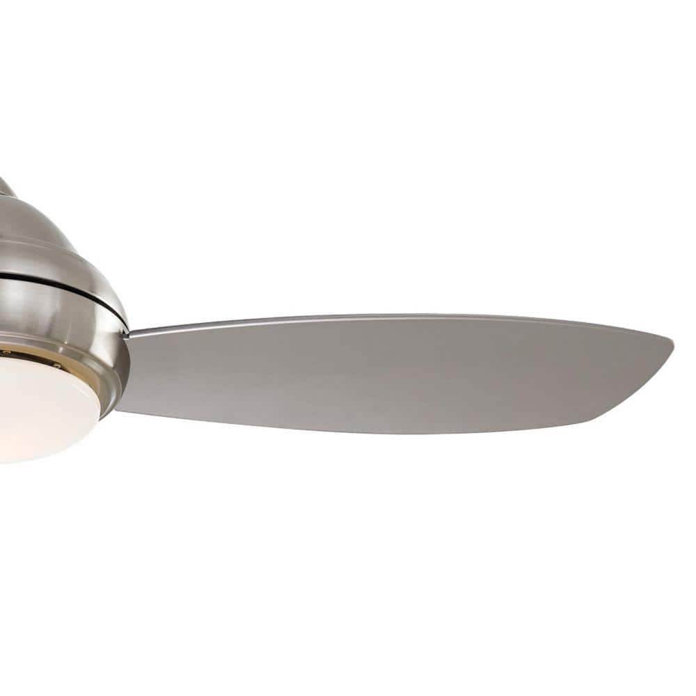 Brushed Nickel 52" Ceiling Fan with Silver Blades and LED Light