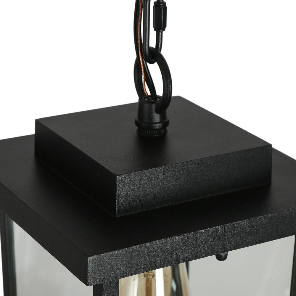 Matte Black Glass Mini Outdoor Pendant Light