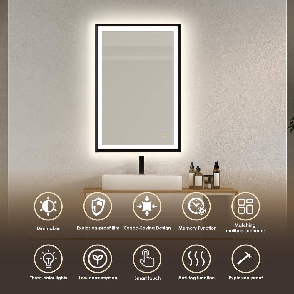 Apollo Gold Rectangular LED Vanity Mirror with Anti-Fog