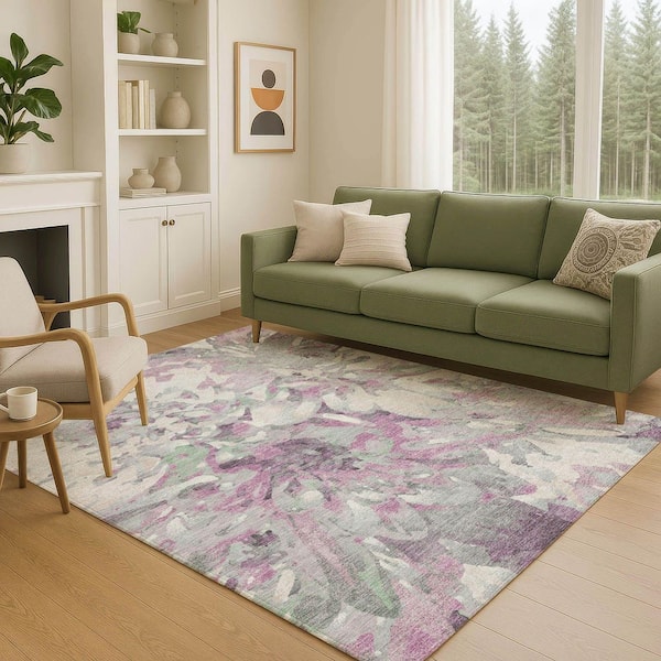 Chantille Machine Washable Indoor/Outdoor Abstract ACN2340 Blush 10 ft. x 14 ft. Area Rug